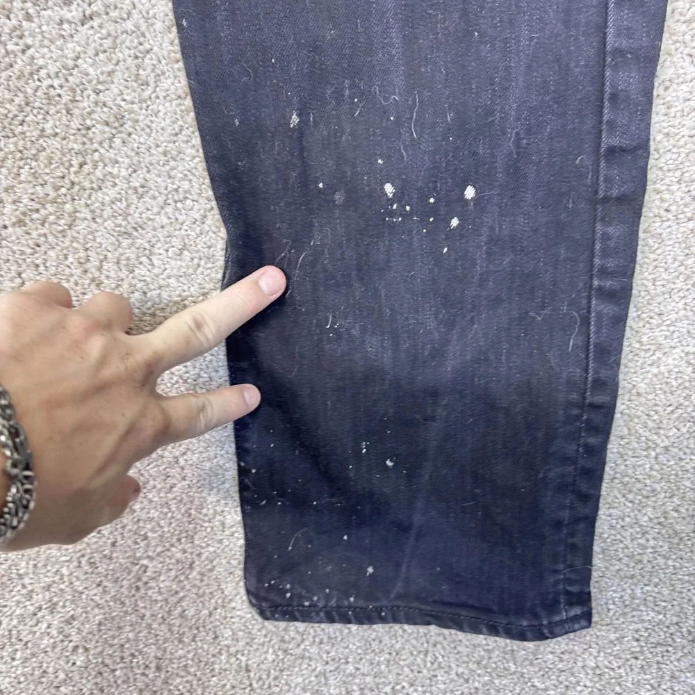 Levi's Jeans Mens 38x34 501 Original Fit Black Paint Splatter Button Fly EUC
